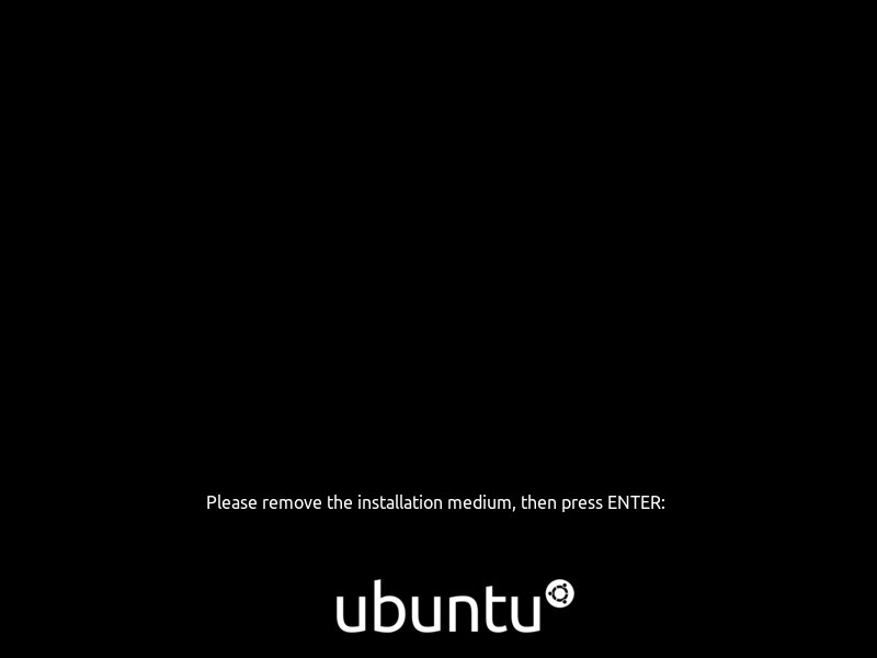 Ubuntu 20.04 Installation Media Remove Screen