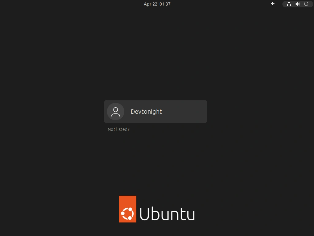 Ubuntu 23.04 Login Screen Users List