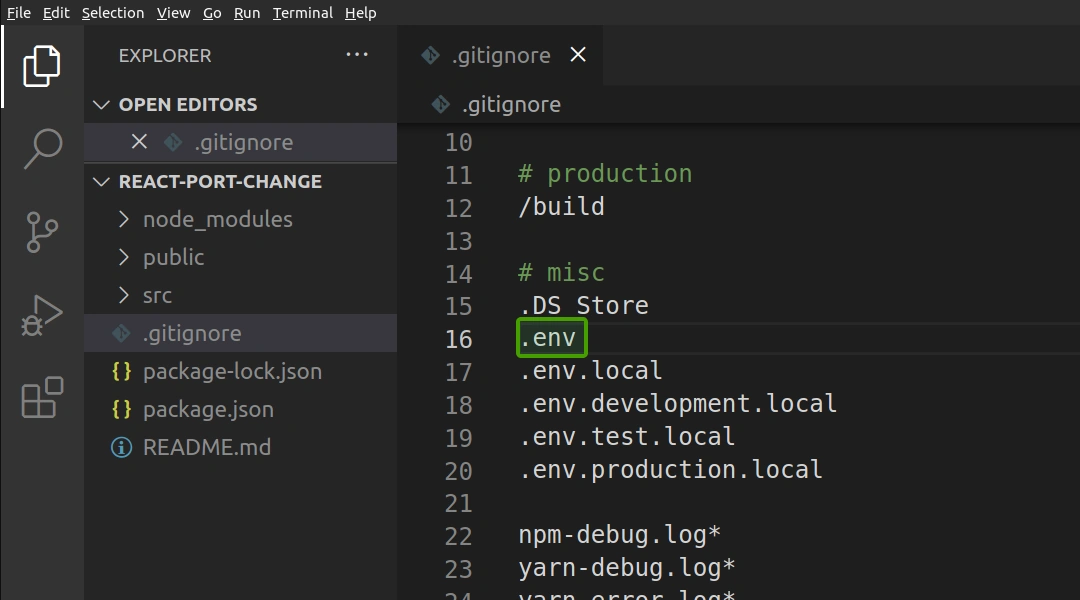 gitignore dot env