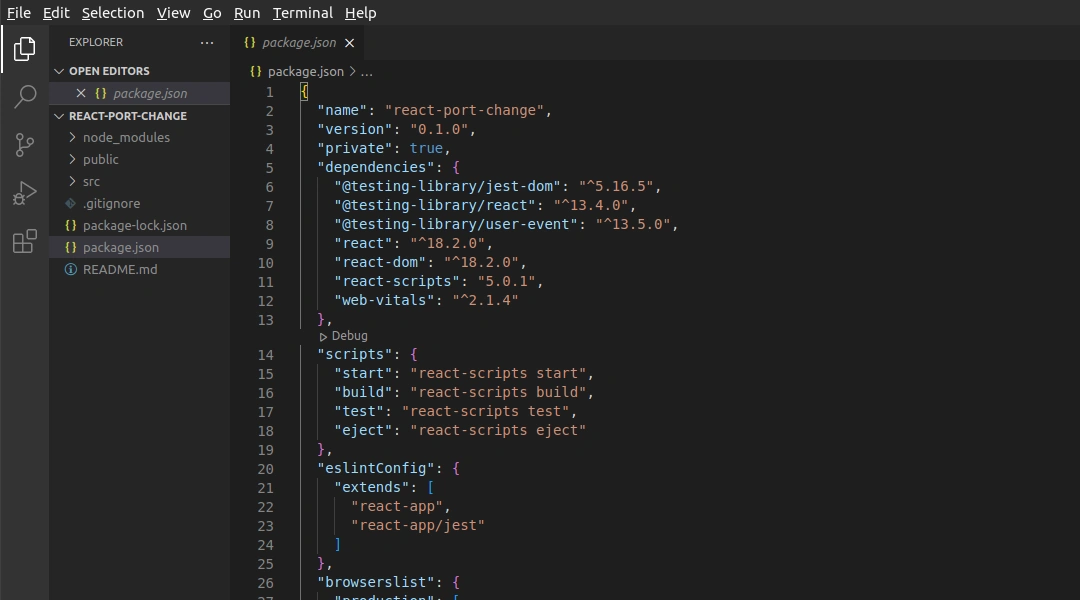 ReactJS package.json
