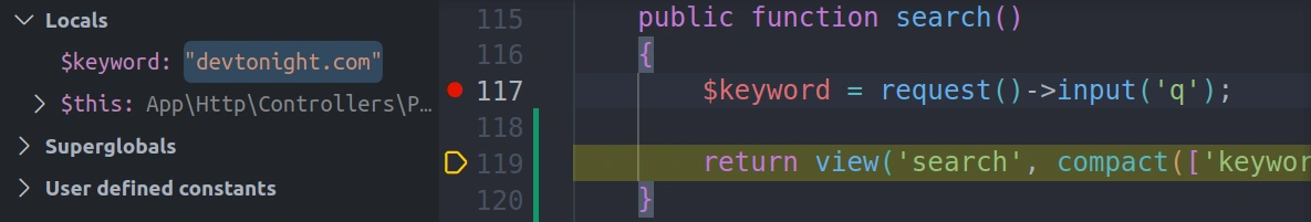 PHP Xdebug VSCode Debugging Interface