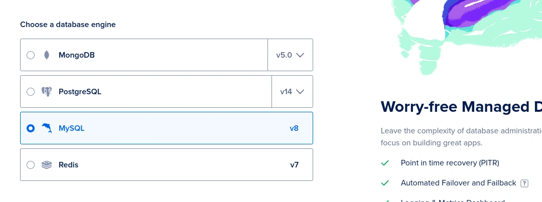 create database cluster database engine