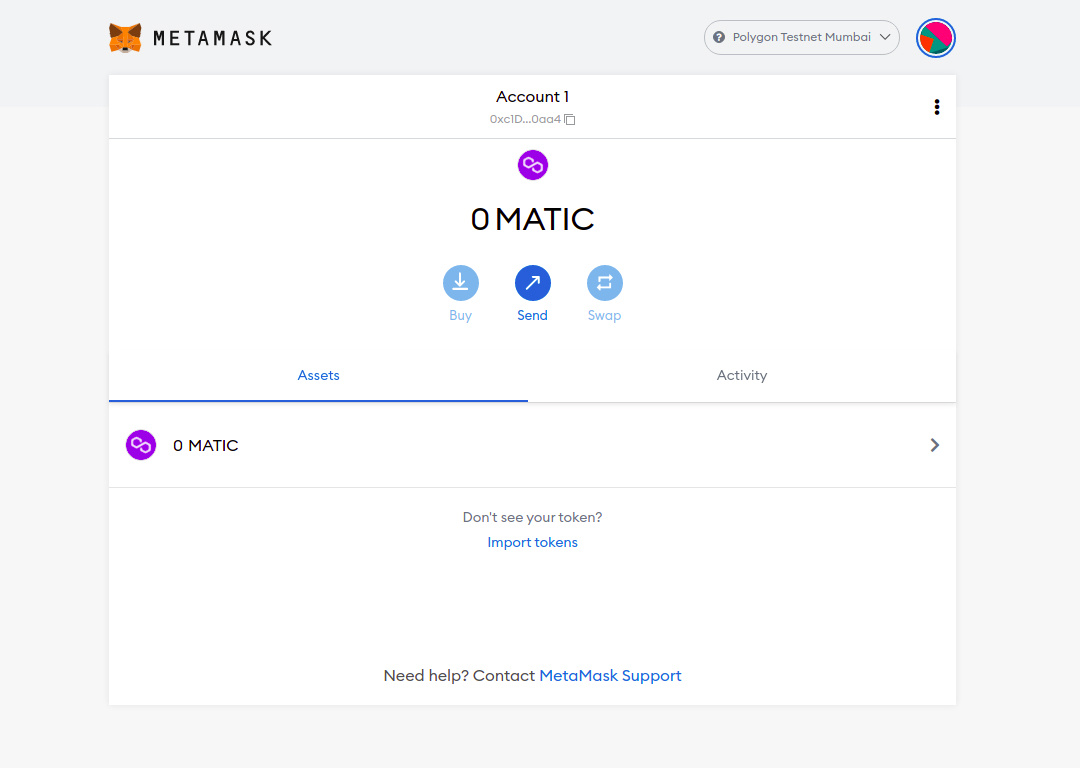 metamask wallet polygon matic network